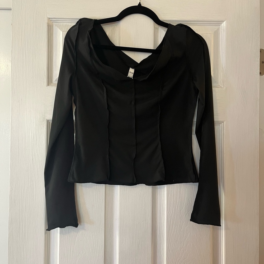 Elana NWT black off the shoulder seam detail goth romantic clubbing